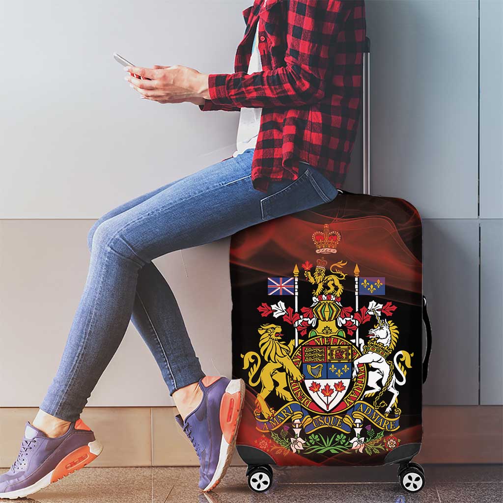 Canada Flag Coat of Arms Luggage Cover Light Wave Abstract Style