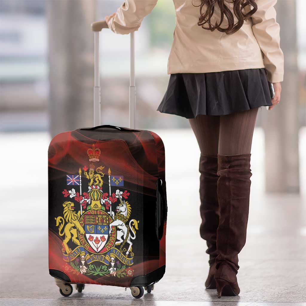Canada Flag Coat of Arms Luggage Cover Light Wave Abstract Style