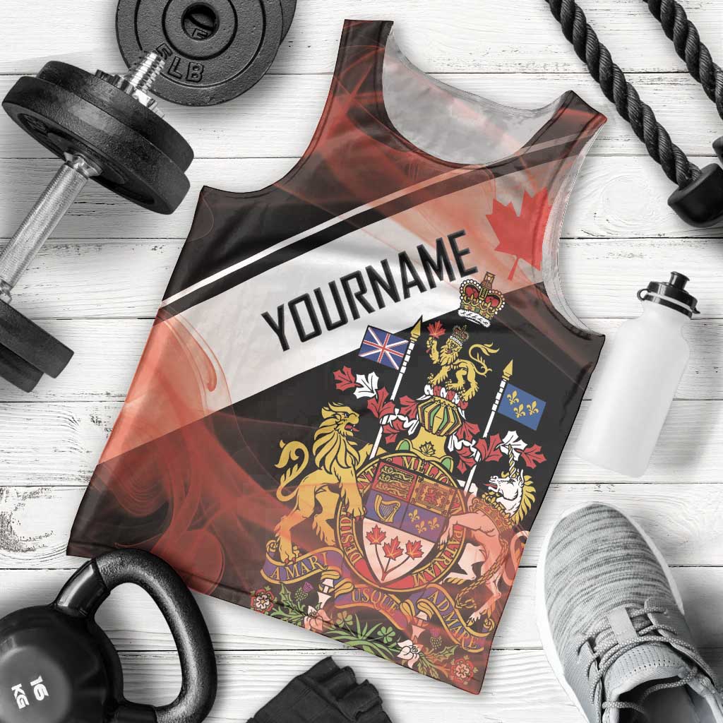 Canada Flag Coat of Arms Men Tank Top Light Wave Abstract Style