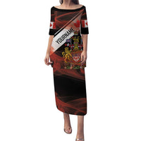 Canada Flag Coat of Arms Puletasi Light Wave Abstract Style