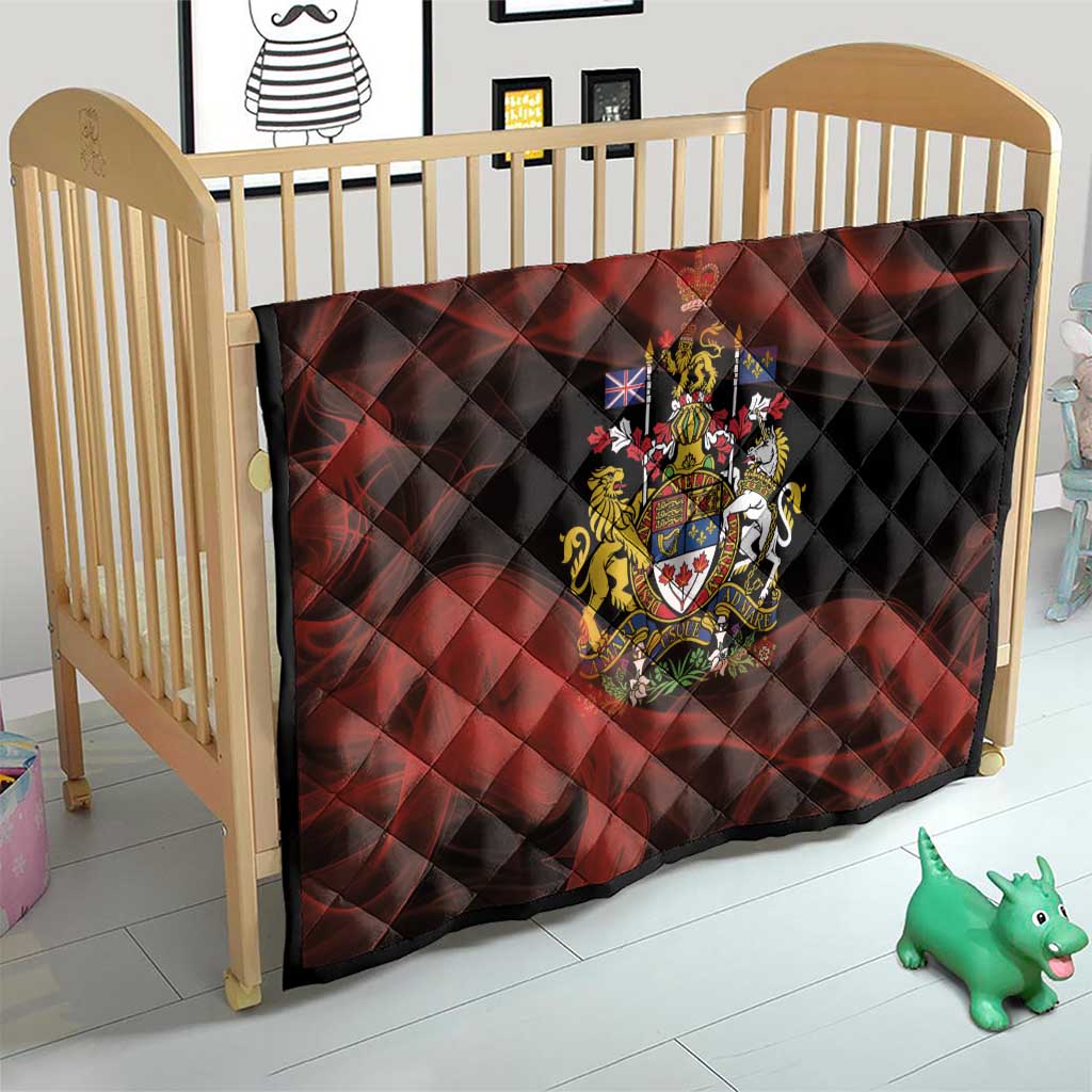 Canada Flag Coat of Arms Quilt Light Wave Abstract Style