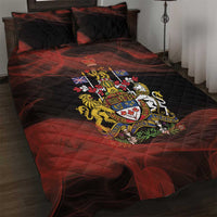 Canada Flag Coat of Arms Quilt Bed Set Light Wave Abstract Style