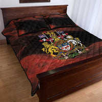 Canada Flag Coat of Arms Quilt Bed Set Light Wave Abstract Style