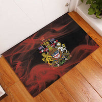 Canada Flag Coat of Arms Rubber Doormat Light Wave Abstract Style