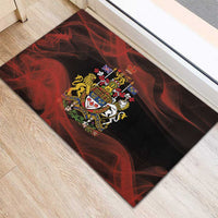 Canada Flag Coat of Arms Rubber Doormat Light Wave Abstract Style