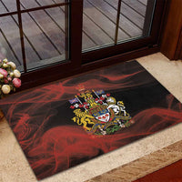 Canada Flag Coat of Arms Rubber Doormat Light Wave Abstract Style