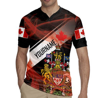 Canada Flag Coat of Arms Rugby Jersey Light Wave Abstract Style