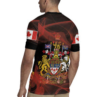 Canada Flag Coat of Arms Rugby Jersey Light Wave Abstract Style