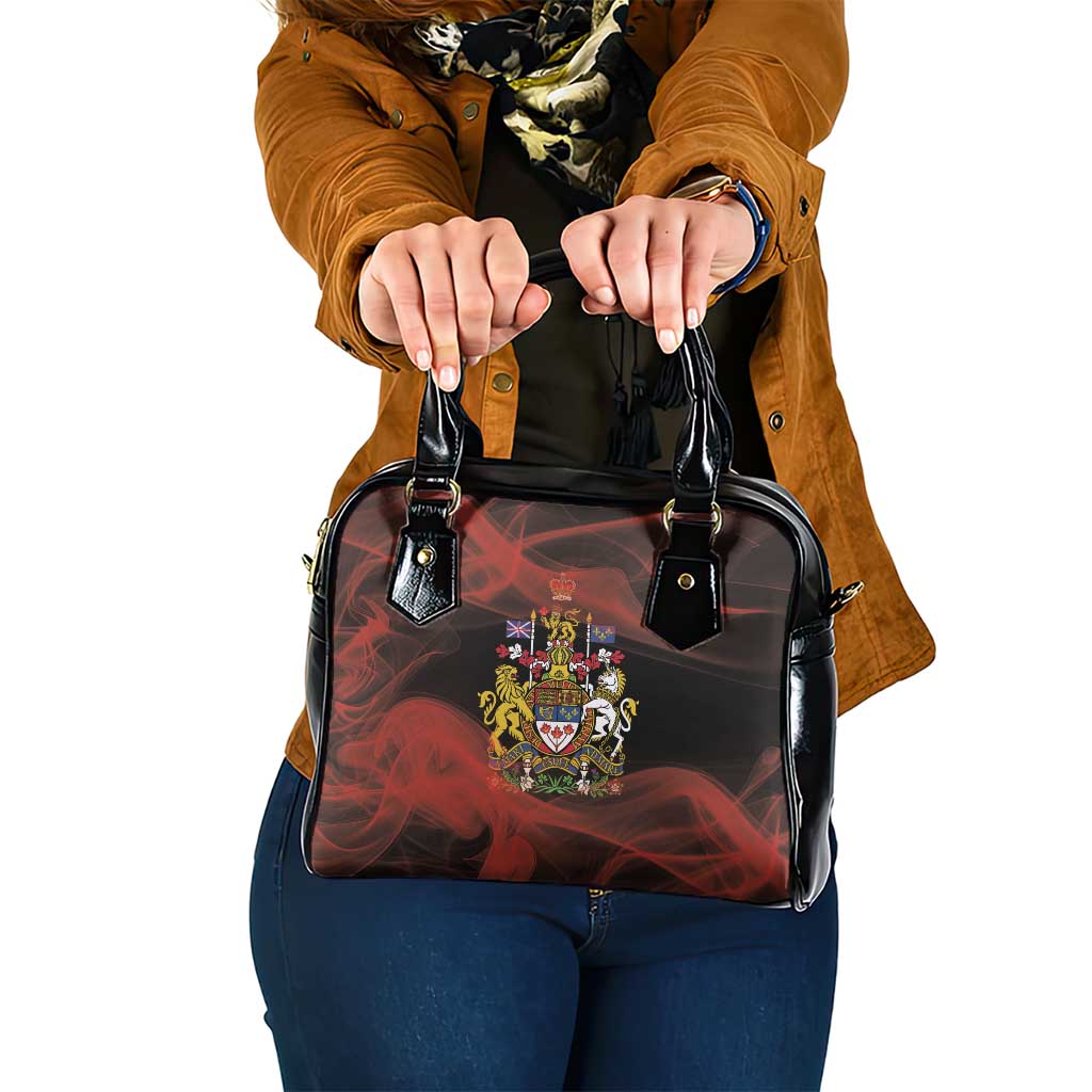 Canada Flag Coat of Arms Shoulder Handbag Light Wave Abstract Style
