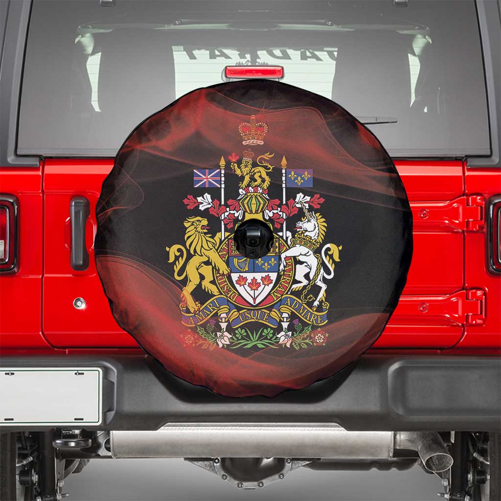 Canada Flag Coat of Arms Spare Tire Cover Light Wave Abstract Style