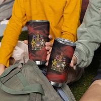 Canada Flag Coat of Arms Tumbler Cup Light Wave Abstract Style