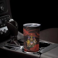 Canada Flag Coat of Arms Tumbler Cup Light Wave Abstract Style