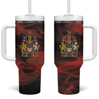 Canada Flag Coat of Arms Tumbler With Handle Light Wave Abstract Style