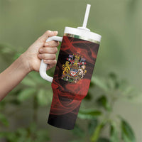 Canada Flag Coat of Arms Tumbler With Handle Light Wave Abstract Style