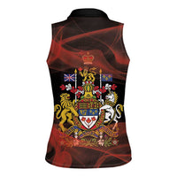 Canada Flag Coat of Arms Women Sleeveless Polo Shirt Light Wave Abstract Style