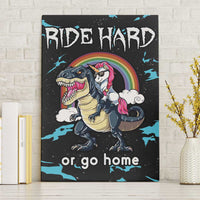 Christmas Dinosaur Unicorn Canvas Wall Art Ride Hard or Go Home - Wonder Print Shop