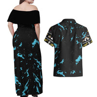 Christmas Dinosaur Unicorn Couples Matching Off Shoulder Maxi Dress and Hawaiian Shirt Ride Hard or Go Home - Wonder Print Shop