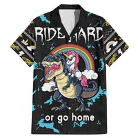 Christmas Dinosaur Unicorn Family Matching Mermaid Dress and Hawaiian Shirt Ride Hard or Go Home - Wonder Print Shop