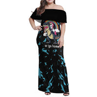 Christmas Dinosaur Unicorn Family Matching Off Shoulder Maxi Dress and Hawaiian Shirt Ride Hard or Go Home - Wonder Print Shop