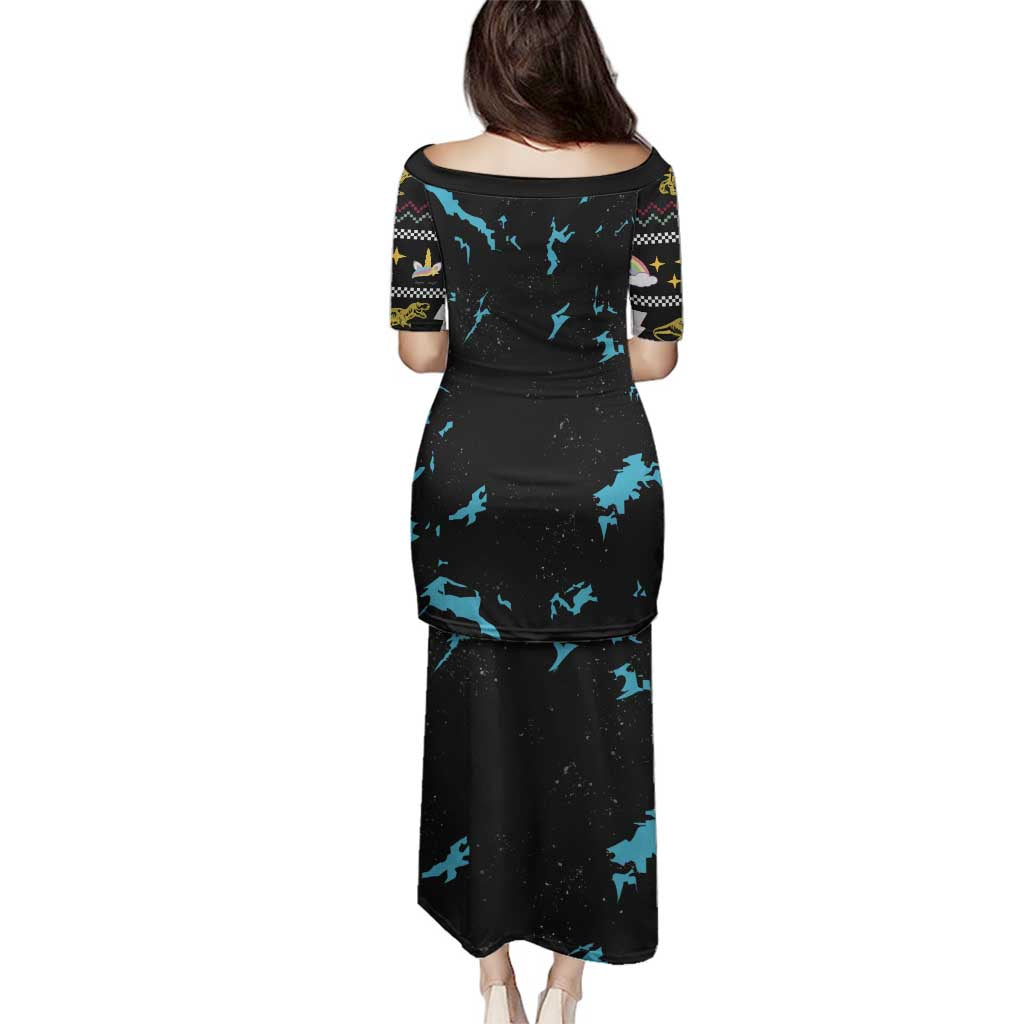 Christmas Dinosaur Unicorn Family Matching Puletasi and Hawaiian Shirt Ride Hard or Go Home - Wonder Print Shop