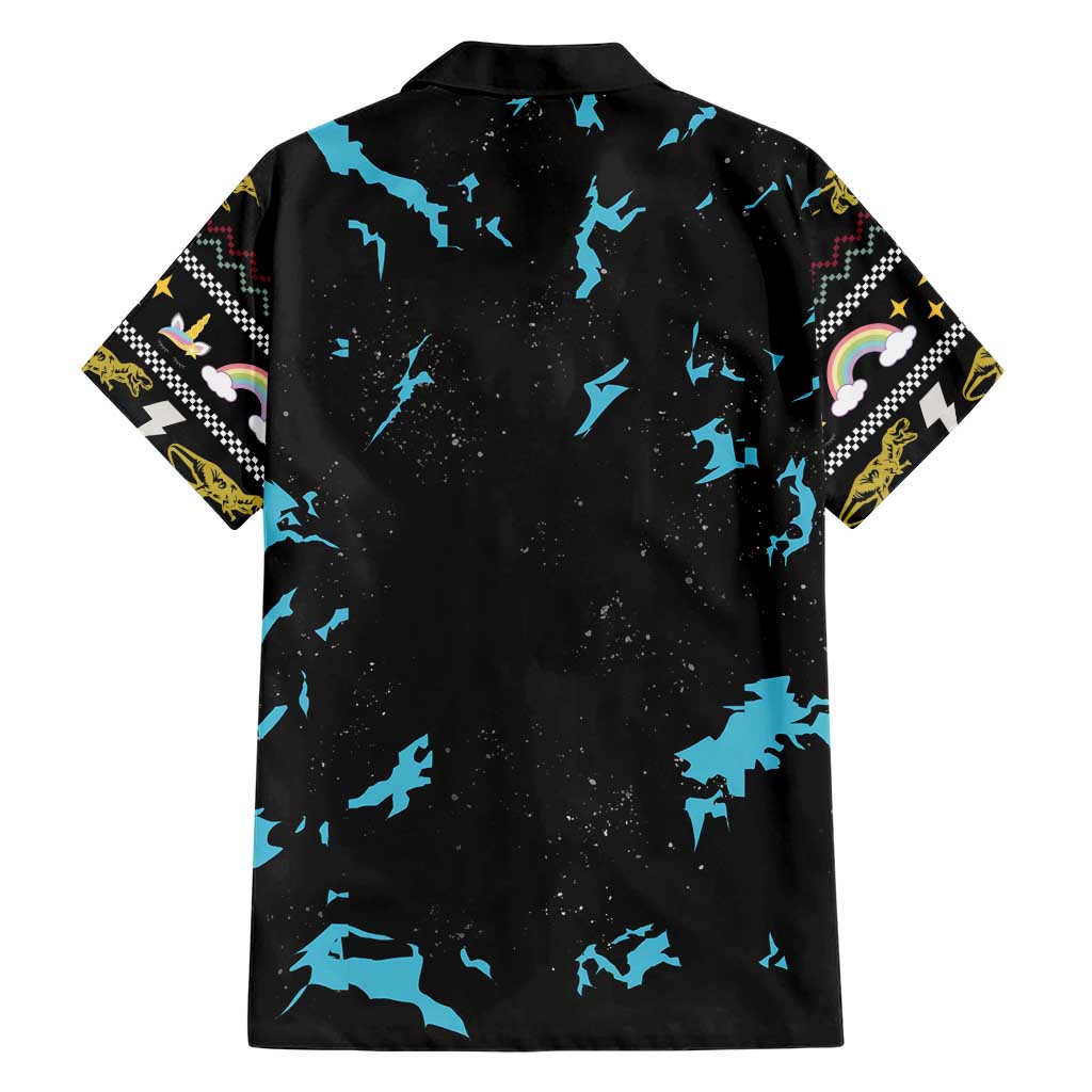 Christmas Dinosaur Unicorn Family Matching Short Sleeve Bodycon Dress and Hawaiian Shirt Ride Hard or Go Home - Wonder Print Shop