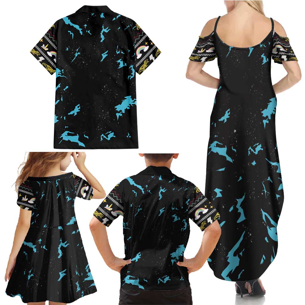 Christmas Dinosaur Unicorn Family Matching Summer Maxi Dress and Hawaiian Shirt Ride Hard or Go Home - Wonder Print Shop