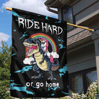 Christmas Dinosaur Unicorn Garden Flag Ride Hard or Go Home - Wonder Print Shop
