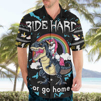 Christmas Dinosaur Unicorn Hawaiian Shirt Ride Hard or Go Home - Wonder Print Shop