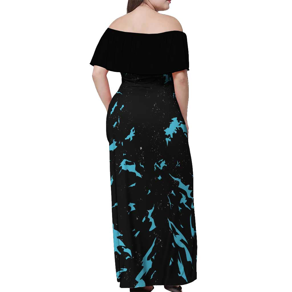 Christmas Dinosaur Unicorn Off Shoulder Maxi Dress Ride Hard or Go Home - Wonder Print Shop