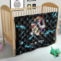 Christmas Dinosaur Unicorn Quilt Ride Hard or Go Home - Wonder Print Shop