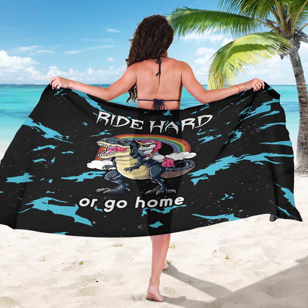 Christmas Dinosaur Unicorn Sarong Ride Hard or Go Home - Wonder Print Shop