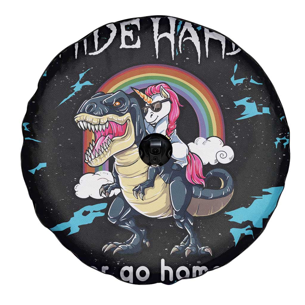 Christmas Dinosaur Unicorn Spare Tire Cover Ride Hard or Go Home - Wonder Print Shop