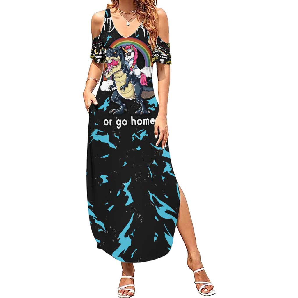 Christmas Dinosaur Unicorn Summer Maxi Dress Ride Hard or Go Home - Wonder Print Shop