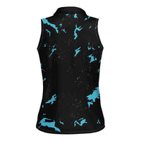 Christmas Dinosaur Unicorn Women Sleeveless Polo Shirt Ride Hard or Go Home - Wonder Print Shop
