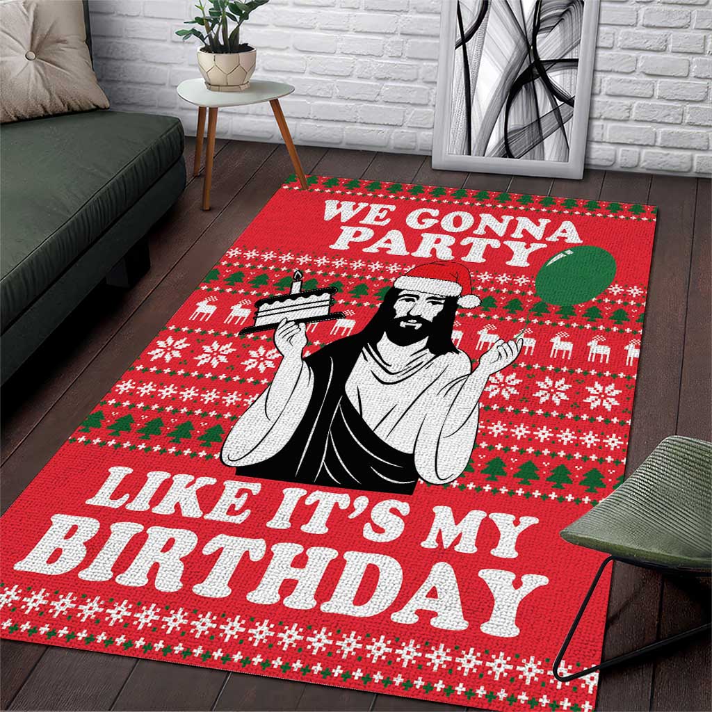 Christian Party Area Rug God Christmas It's My Birthday - Wonder Print Shop