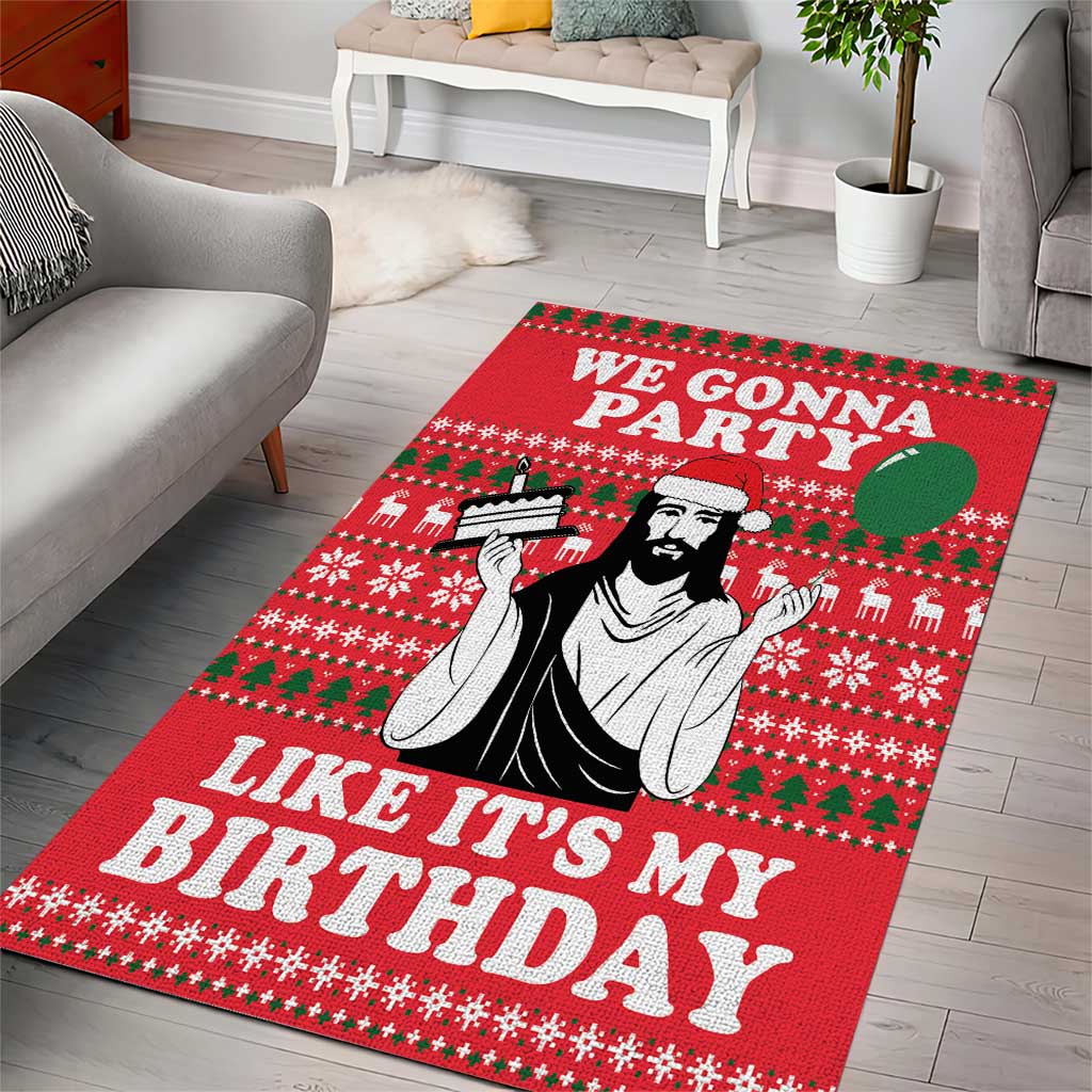 Christian Party Area Rug God Christmas It's My Birthday - Wonder Print Shop
