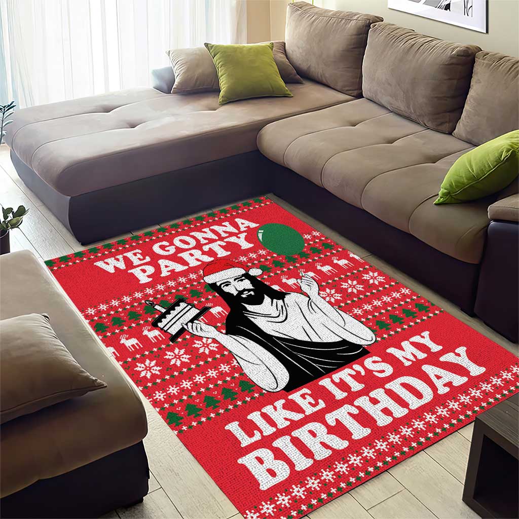 Christian Party Area Rug God Christmas It's My Birthday - Wonder Print Shop