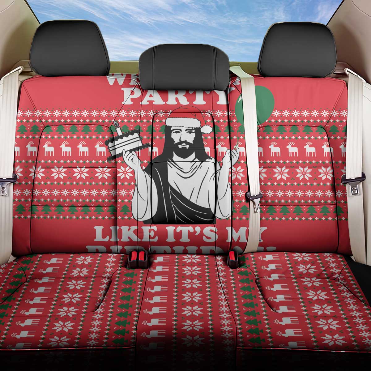 Christian Party Back Car Seat Cover God Christmas It's My Birthday - Wonder Print Shop