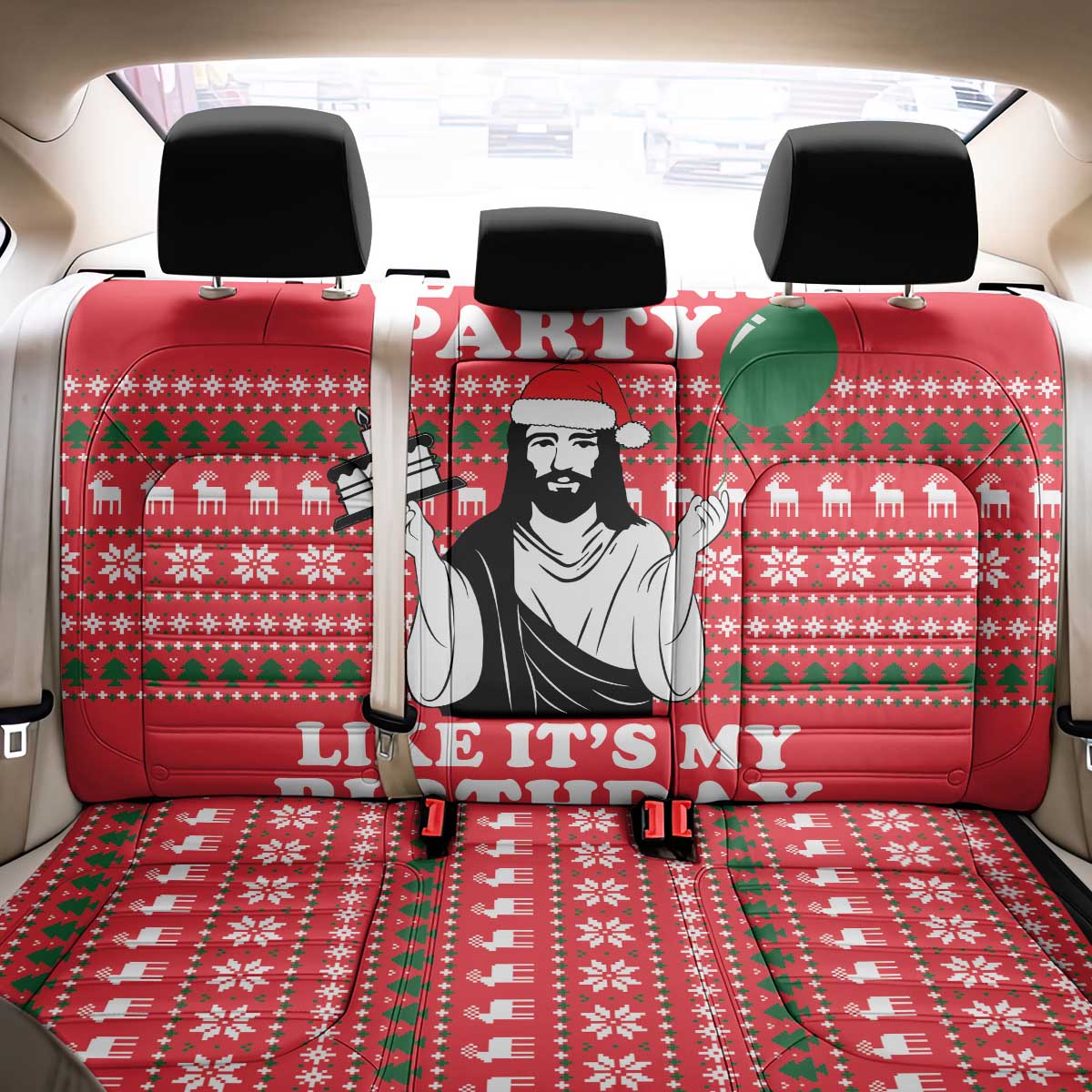 Christian Party Back Car Seat Cover God Christmas It's My Birthday - Wonder Print Shop