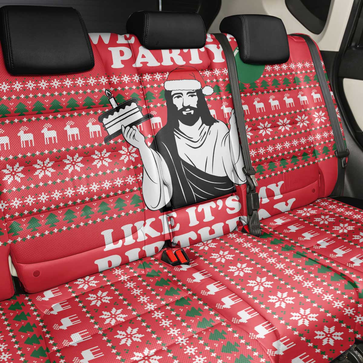 Christian Party Back Car Seat Cover God Christmas It's My Birthday - Wonder Print Shop