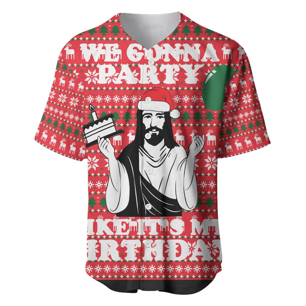 Christian Party Baseball Jersey God Christmas It's My Birthday - Wonder Print Shop