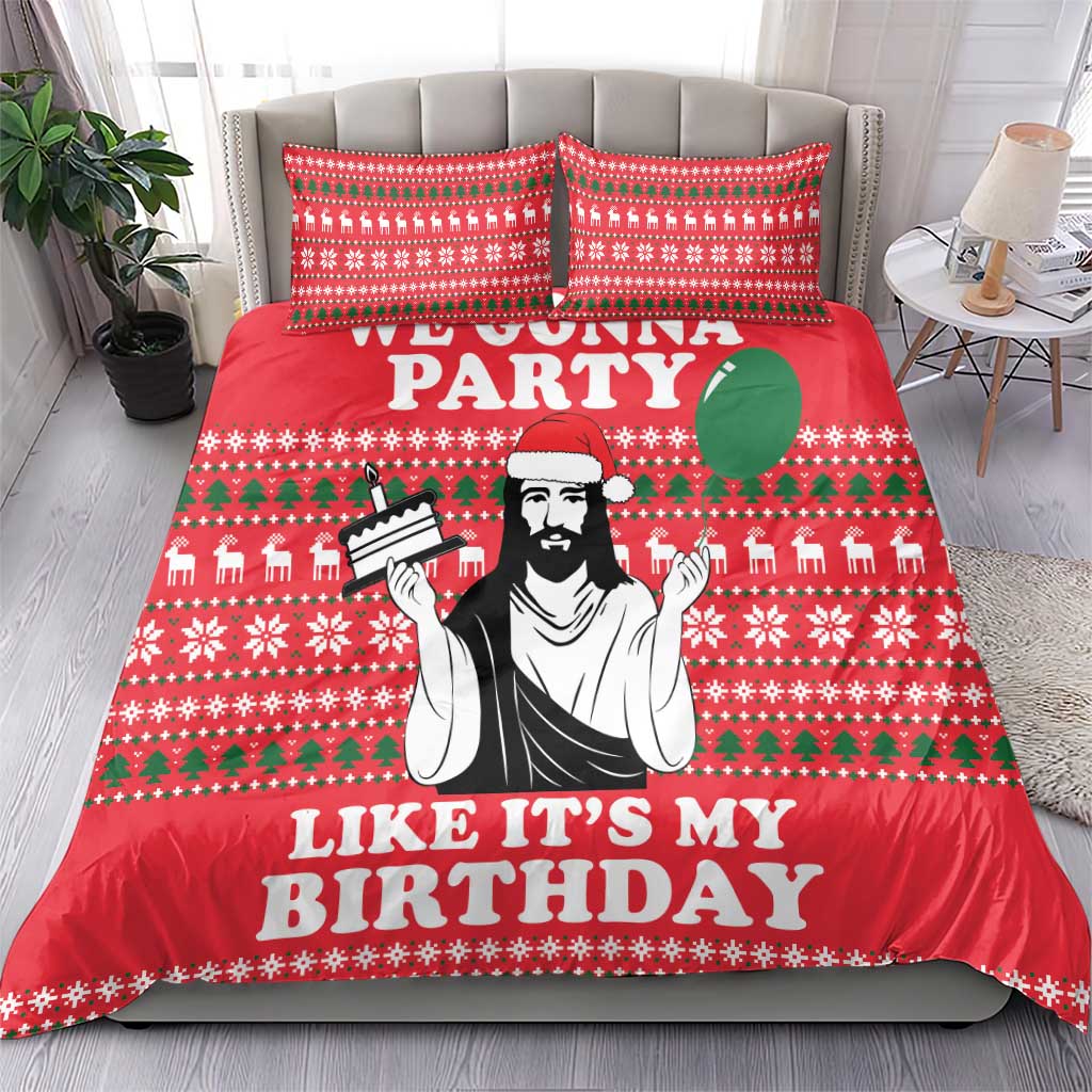 Christian Party Bedding Set God Christmas It's My Birthday - Wonder Print Shop