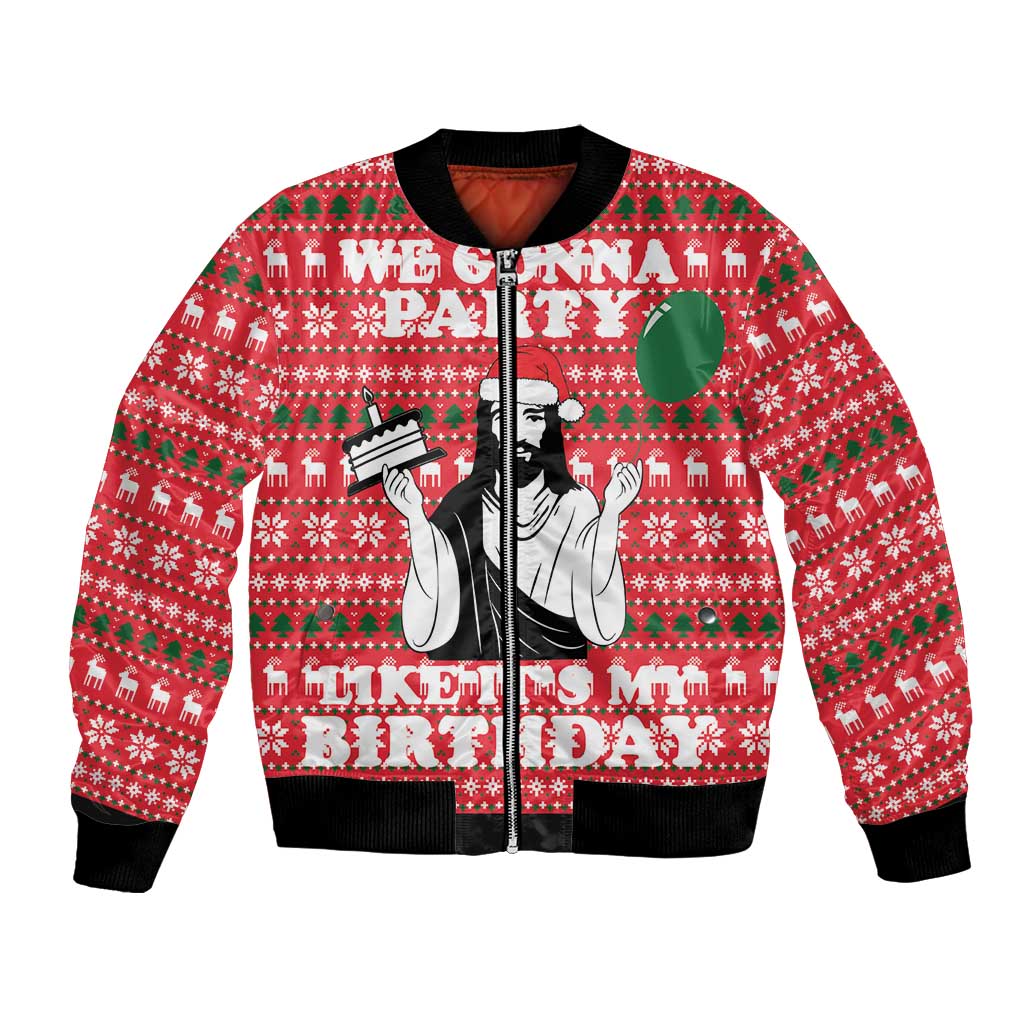 Christian Party Bomber Jacket God Christmas It's My Birthday - Wonder Print Shop