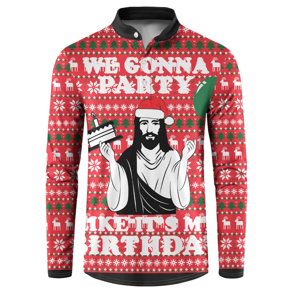 Christian Party Button Sweatshirt God Christmas It's My Birthday - Wonder Print Shop