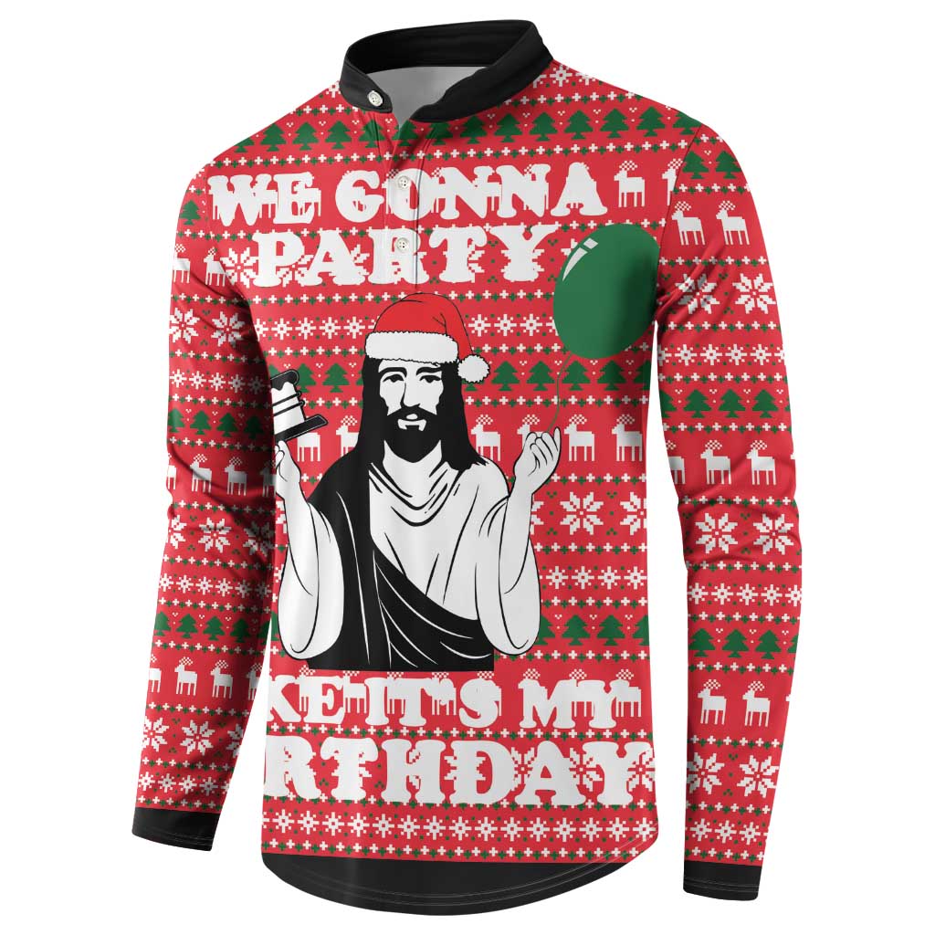 Christian Party Button Sweatshirt God Christmas It's My Birthday - Wonder Print Shop