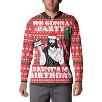 Christian Party Button Sweatshirt God Christmas It's My Birthday - Wonder Print Shop