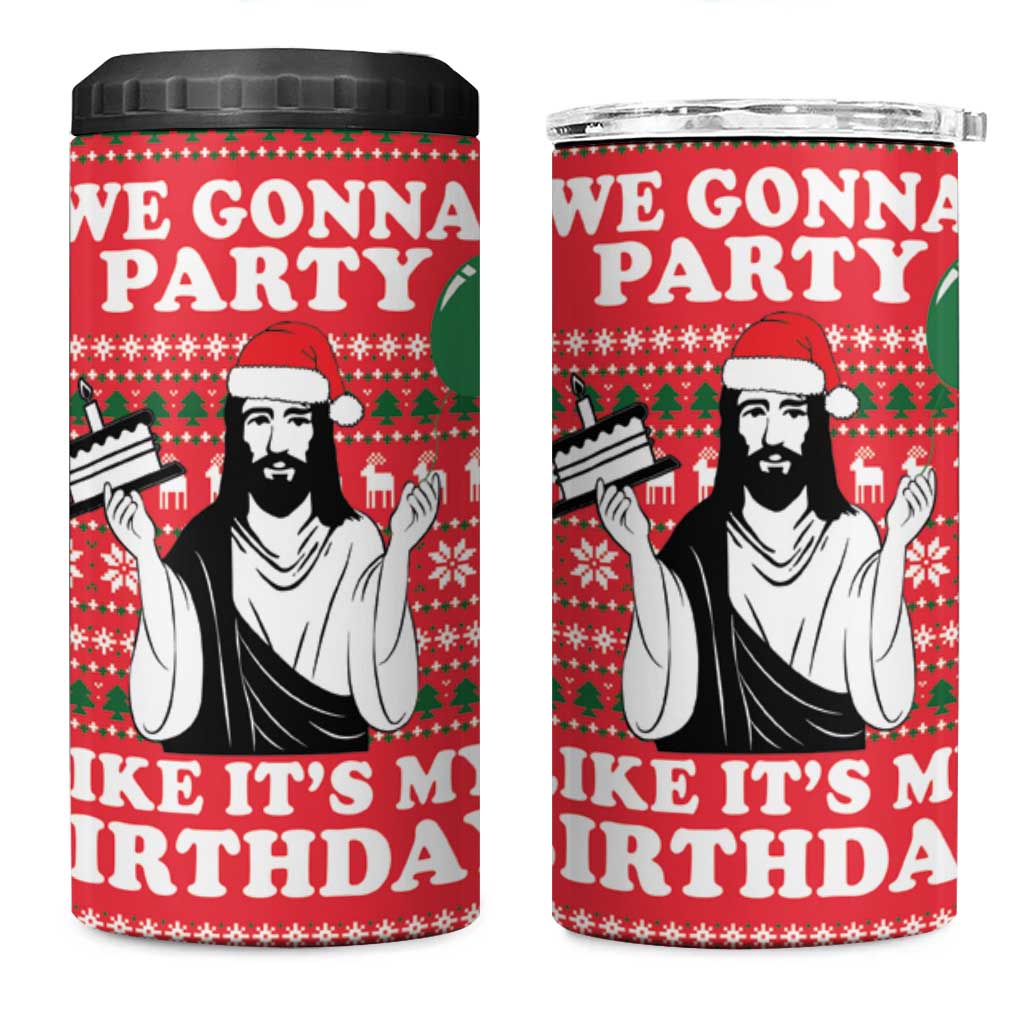 Christian Party 4 in 1 Can Cooler Tumbler God Christmas It's My Birthday - Wonder Print Shop