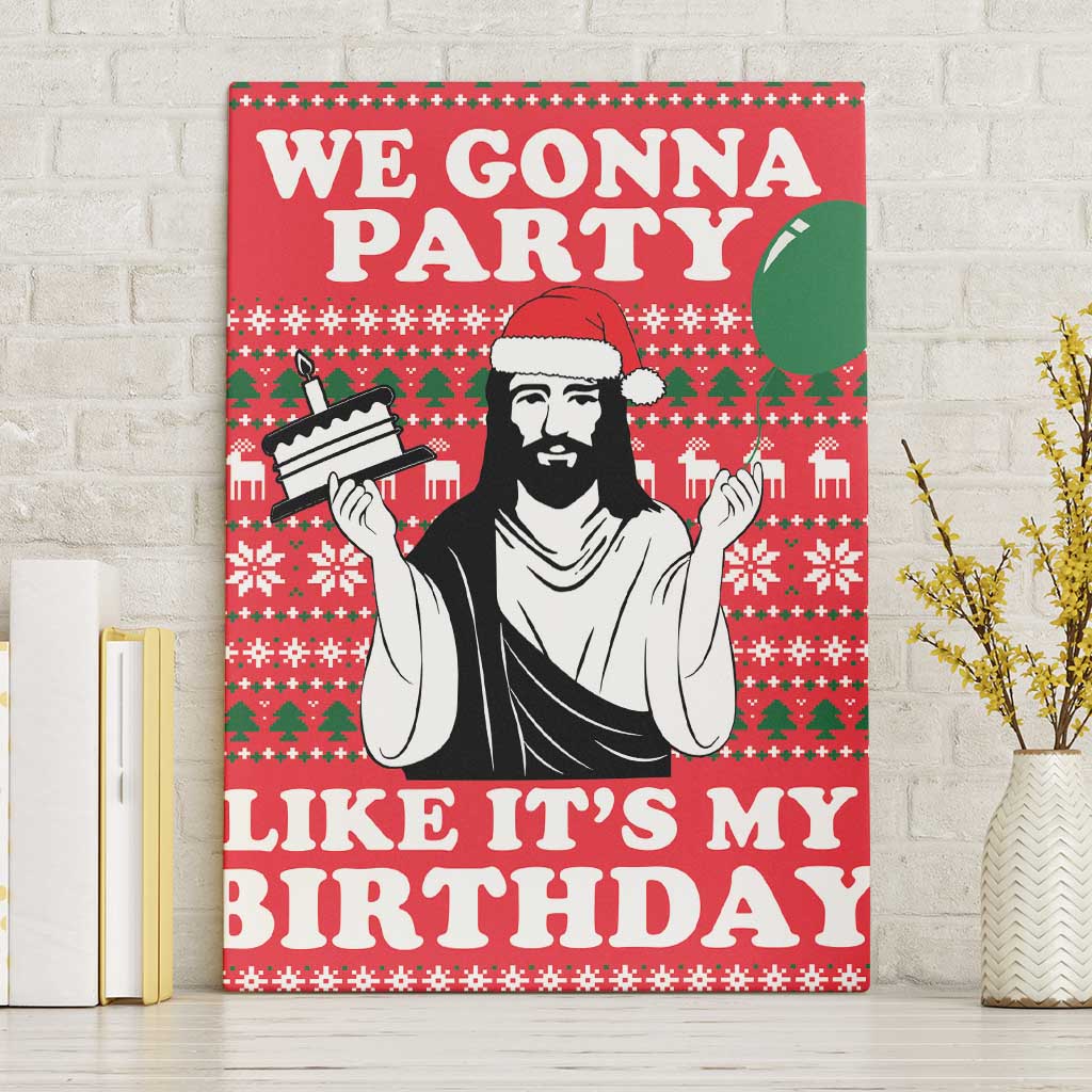 Christian Party Canvas Wall Art God Christmas It's My Birthday - Wonder Print Shop