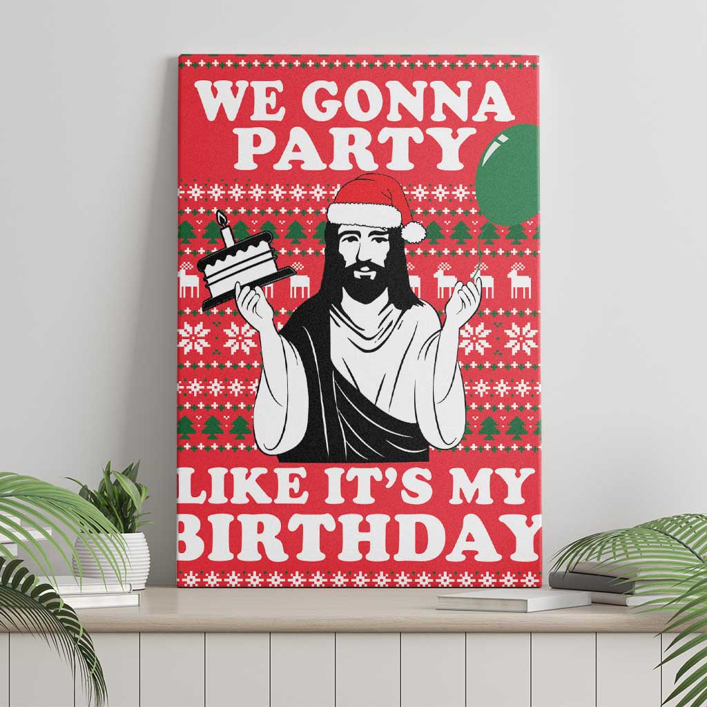 Christian Party Canvas Wall Art God Christmas It's My Birthday - Wonder Print Shop