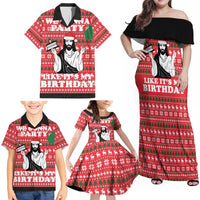 Christian Party Family Matching Off Shoulder Maxi Dress and Hawaiian Shirt God Christmas It's My Birthday - Wonder Print Shop